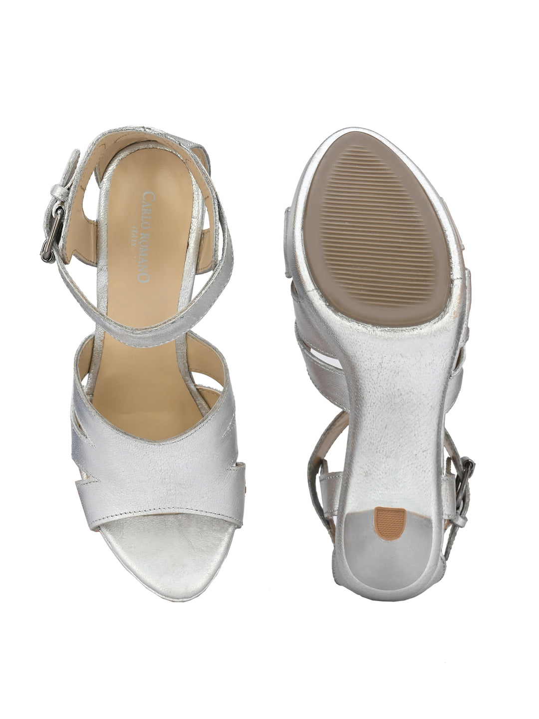 Women's Genuine Metallic Leather Stylish High Heel Sandal / Premium Collection