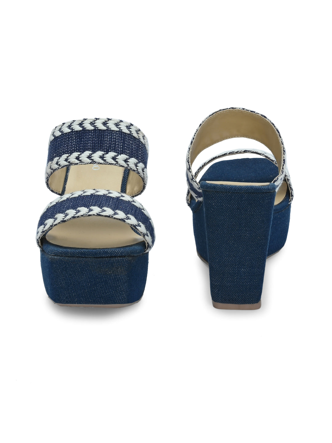 Women's Blue Colour Vegan Leather Blue / white strap