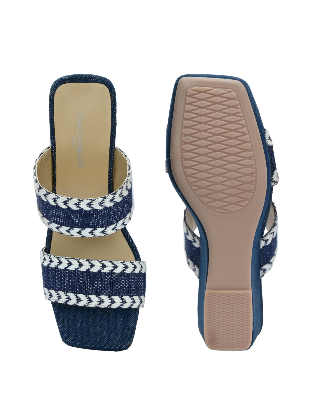 Women's Blue Colour Vegan Leather Blue / white strap