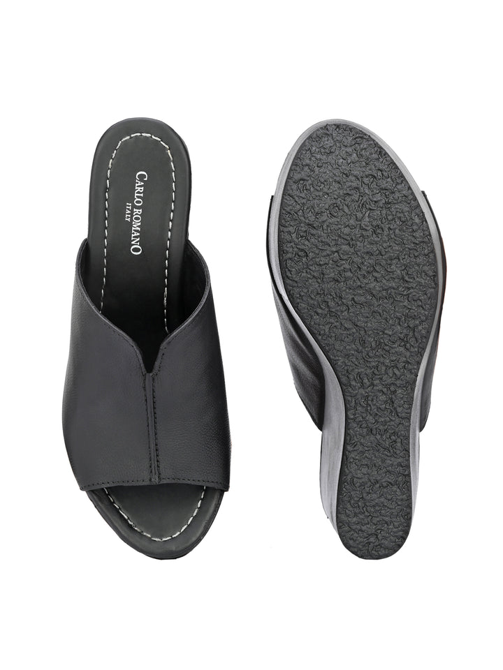 Women's Genuine Sheep Leather Stylish Ultra Light Weight High Platform Heel Sandal / Premium Collection