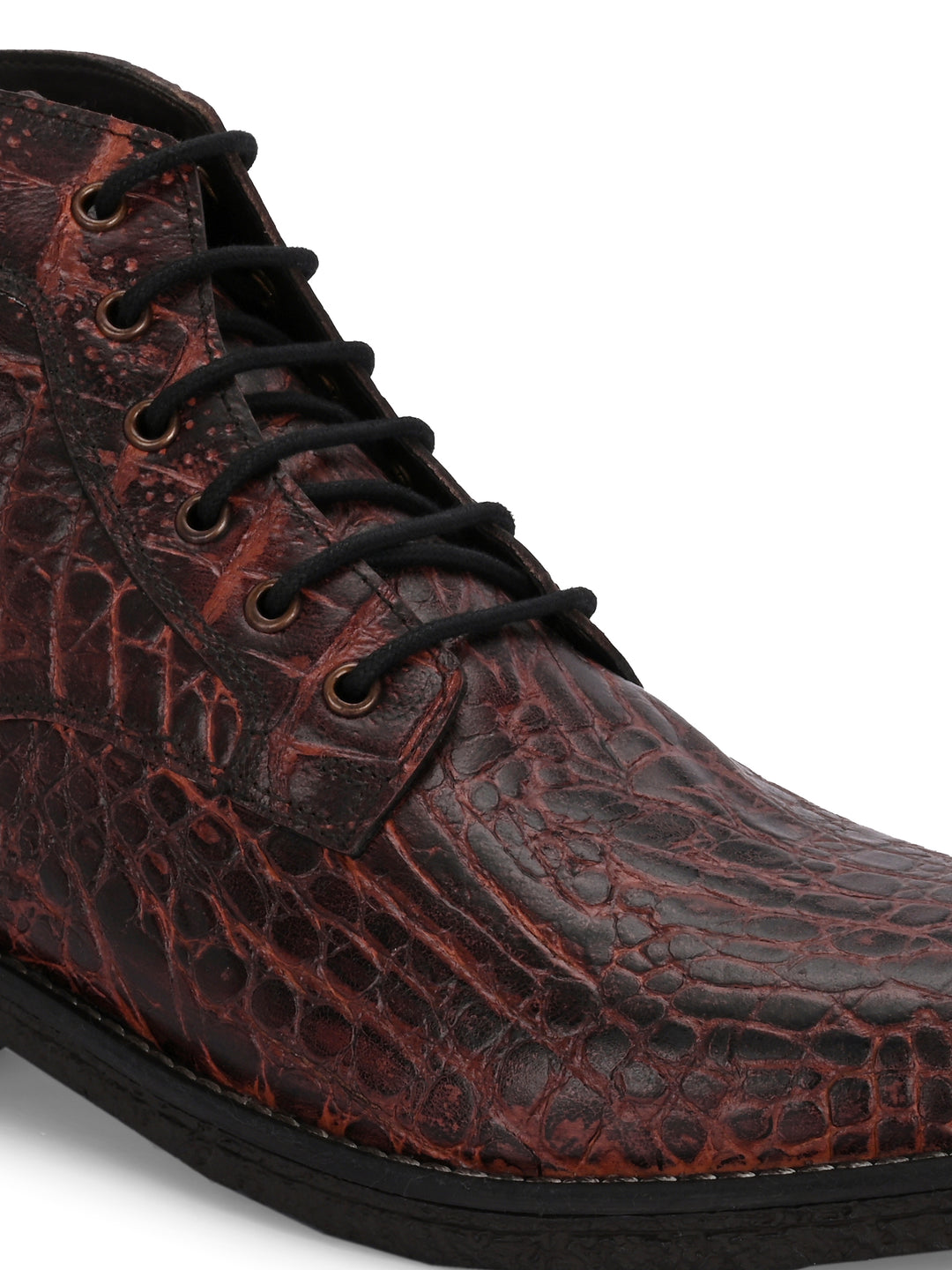 CARLO ROMANO TAN COLOR PREMIUM ITALIAN RANGE CROCO PRINTED LEATHER BOOT FOR MEN