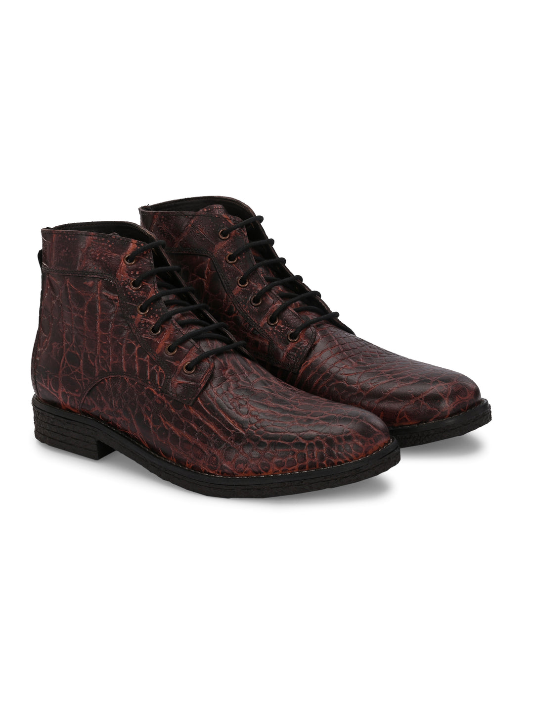CARLO ROMANO TAN COLOR PREMIUM ITALIAN RANGE CROCO PRINTED LEATHER BOOT FOR MEN