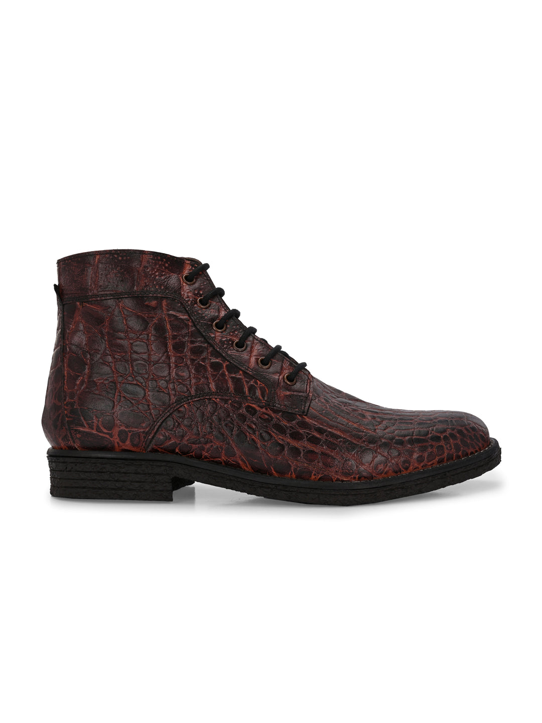 CARLO ROMANO TAN COLOR PREMIUM ITALIAN RANGE CROCO PRINTED LEATHER BOOT FOR MEN