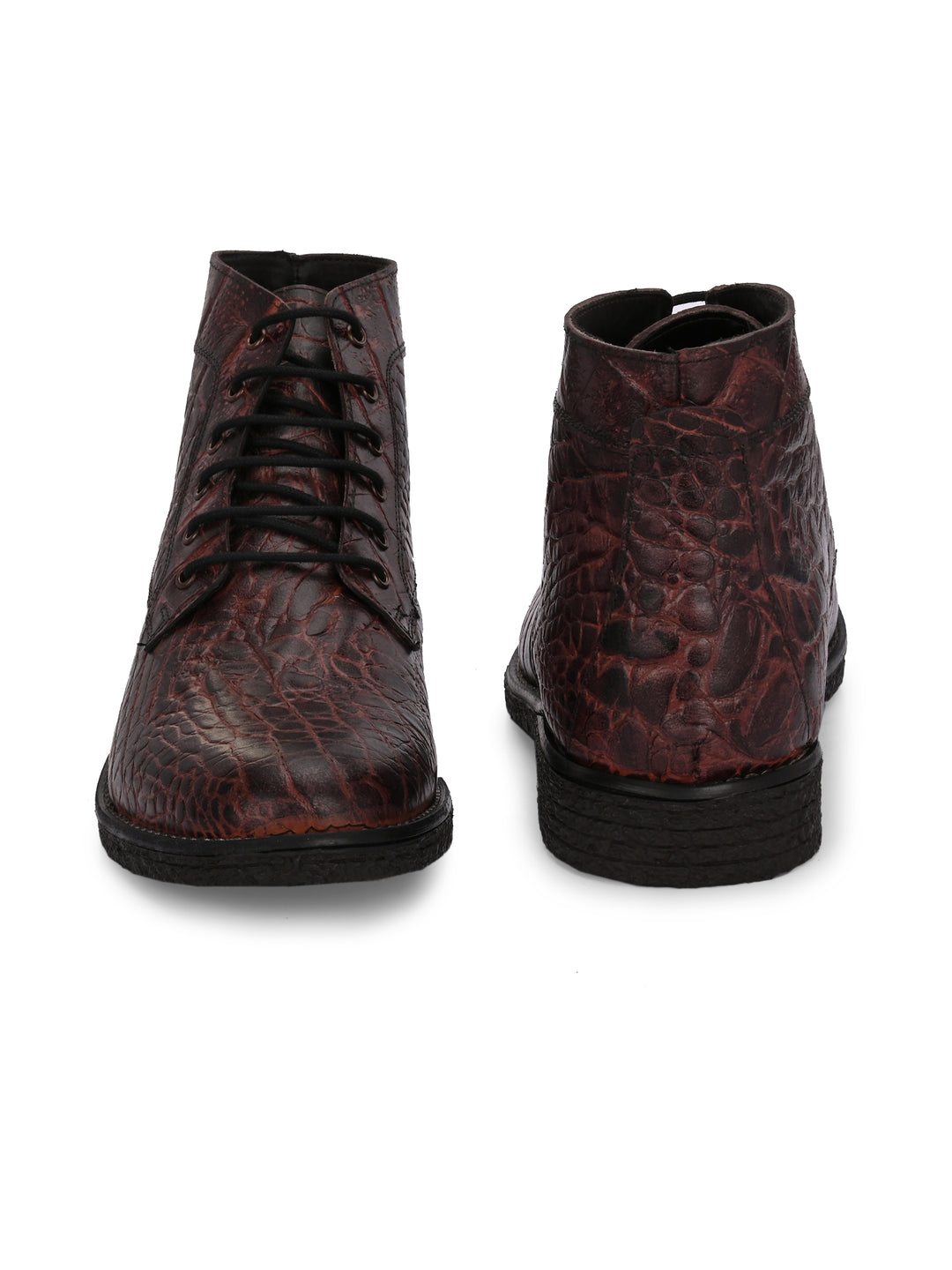 CARLO ROMANO TAN COLOR PREMIUM ITALIAN RANGE CROCO PRINTED LEATHER BOOT FOR MEN
