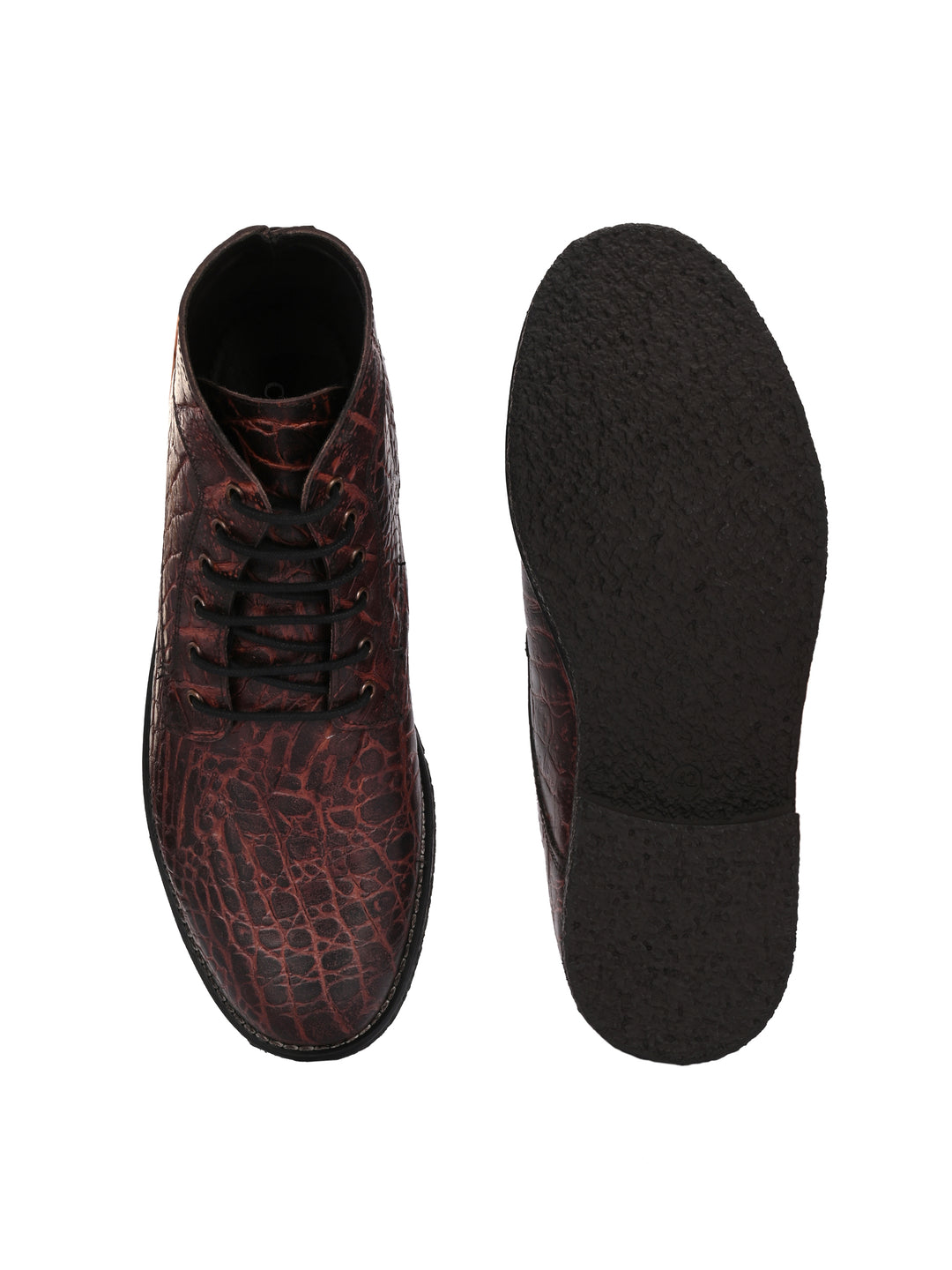 CARLO ROMANO TAN COLOR PREMIUM ITALIAN RANGE CROCO PRINTED LEATHER BOOT FOR MEN