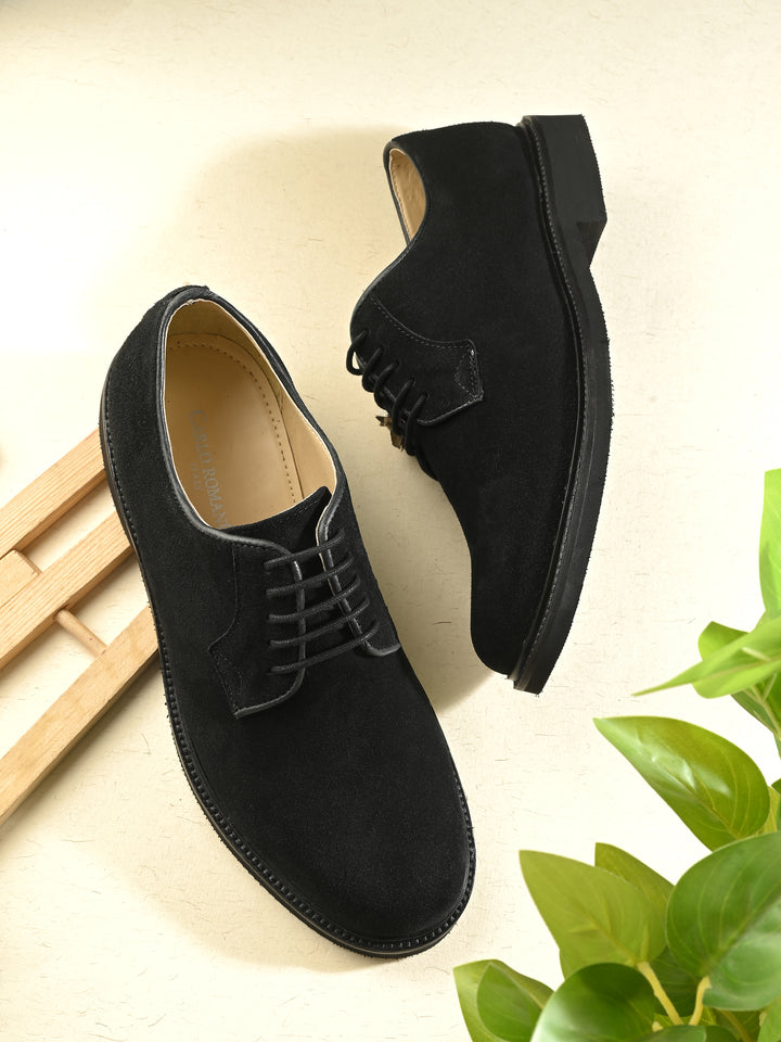 Carlo Romano Suede Leather Derby Formal Shoes For men