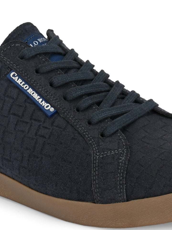 CARLO ROMANO SUEDE LEATHER LACE-UP SNEAKER SHOE FOR MEN