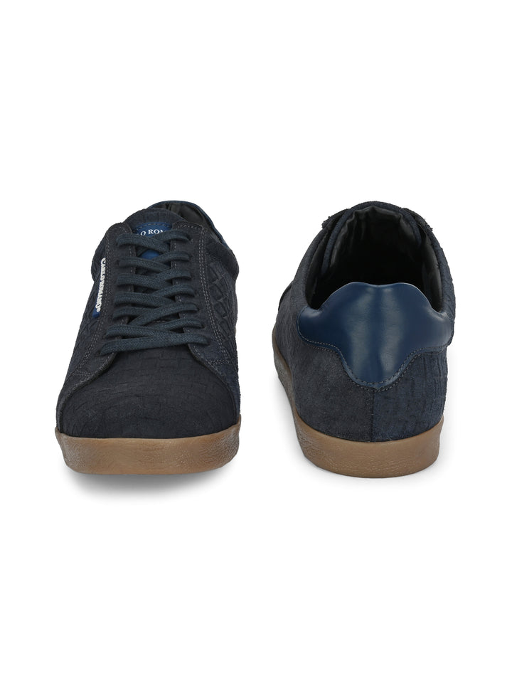 CARLO ROMANO SUEDE LEATHER LACE-UP SNEAKER SHOE FOR MEN