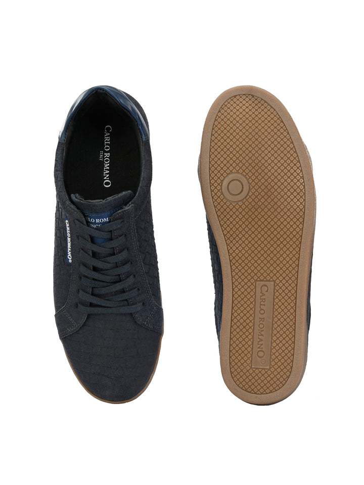 CARLO ROMANO SUEDE LEATHER LACE-UP SNEAKER SHOE FOR MEN