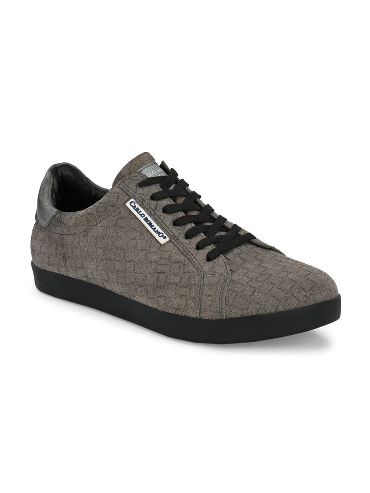 CARLO ROMANO SUEDE LEATHER LACE-UP SNEAKER SHOE FOR MEN