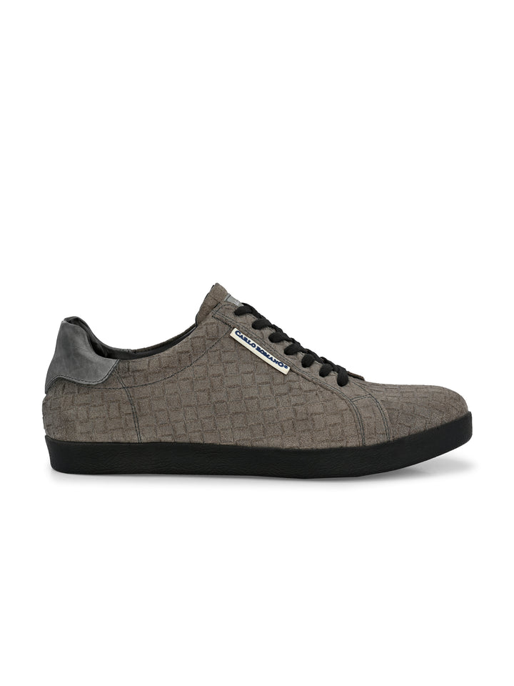 CARLO ROMANO SUEDE LEATHER LACE-UP SNEAKER SHOE FOR MEN