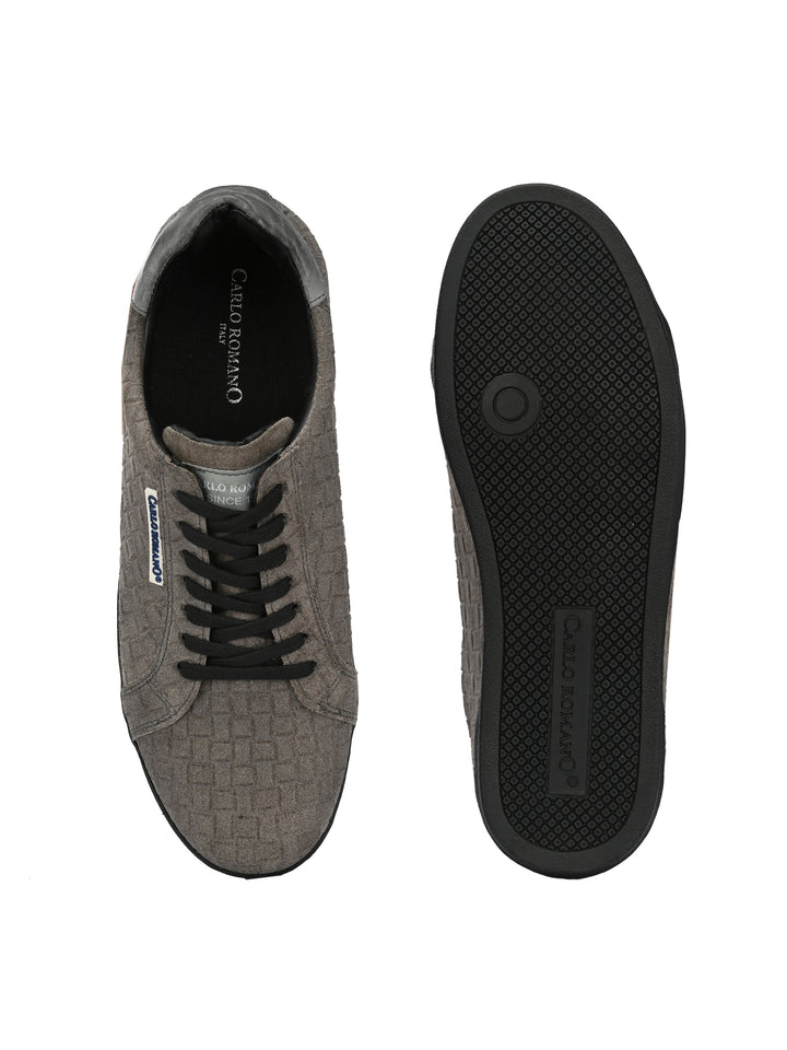 CARLO ROMANO SUEDE LEATHER LACE-UP SNEAKER SHOE FOR MEN