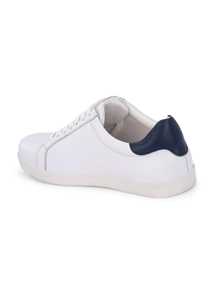 CARLO ROMANO WHITE COLOR LACE UP LEATHER SNEAKER CASUAL SHOE FOR MEN