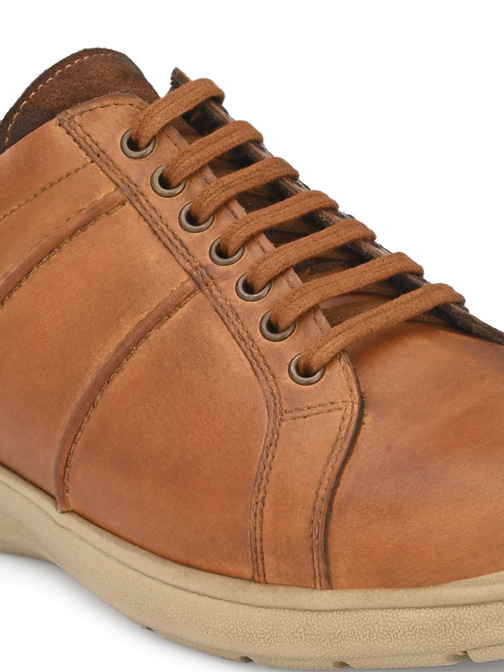 Genuine Leather Lace up Casual Sneaker Shoe