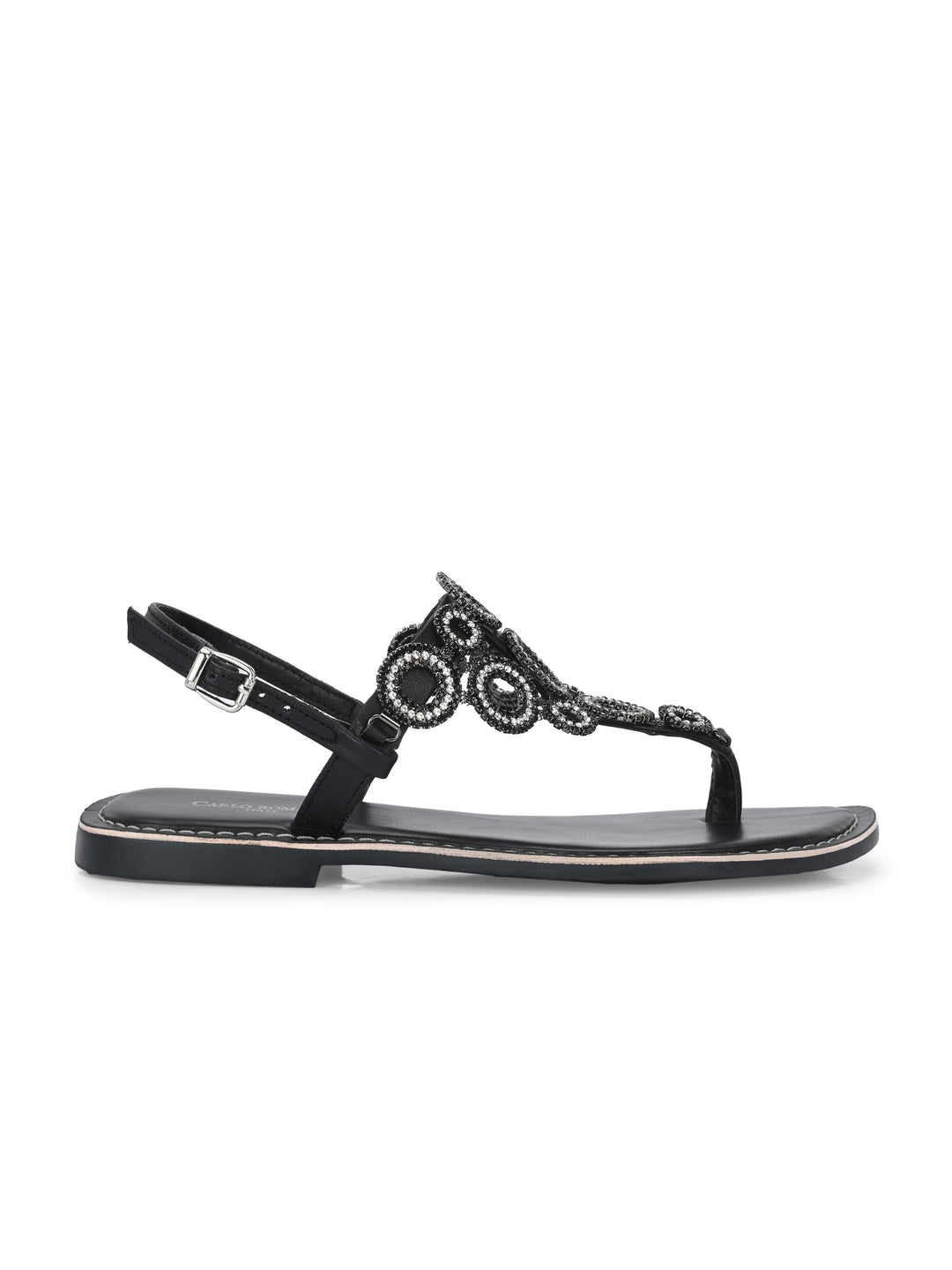CARLO ROMANO GENUINE LEATHER FLAT STYLISH SANDAL FOR WOMEN