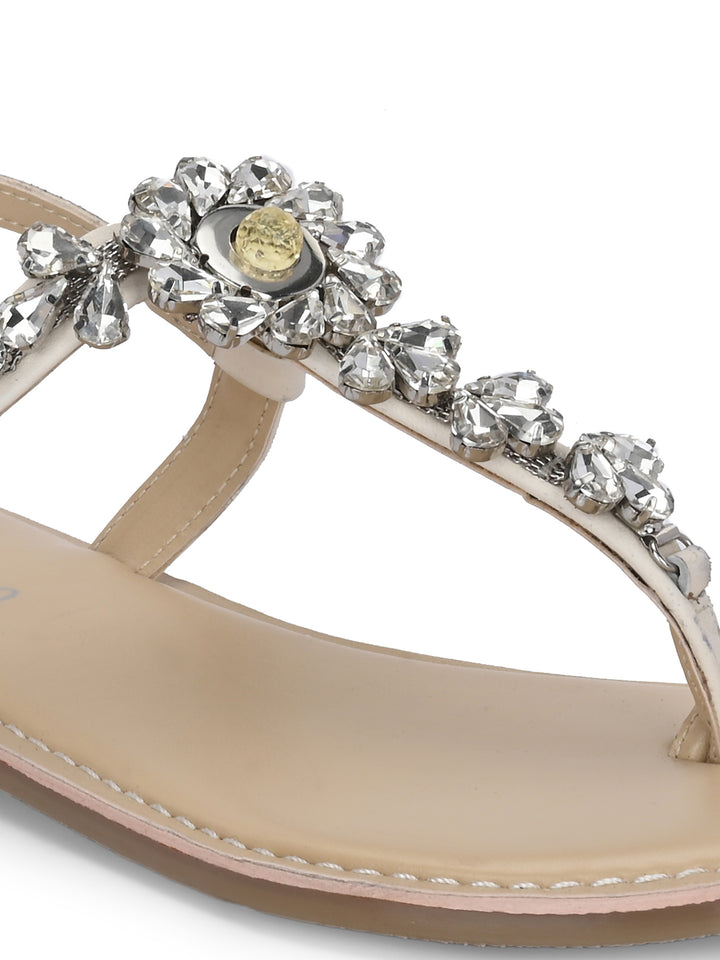 CARLO ROMANO GENUINE LEATHER FLAT STYLISH SANDAL FOR WOMEN