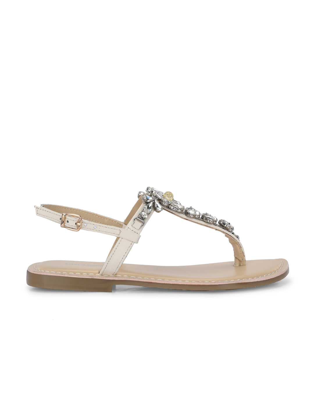 CARLO ROMANO GENUINE LEATHER FLAT STYLISH SANDAL FOR WOMEN