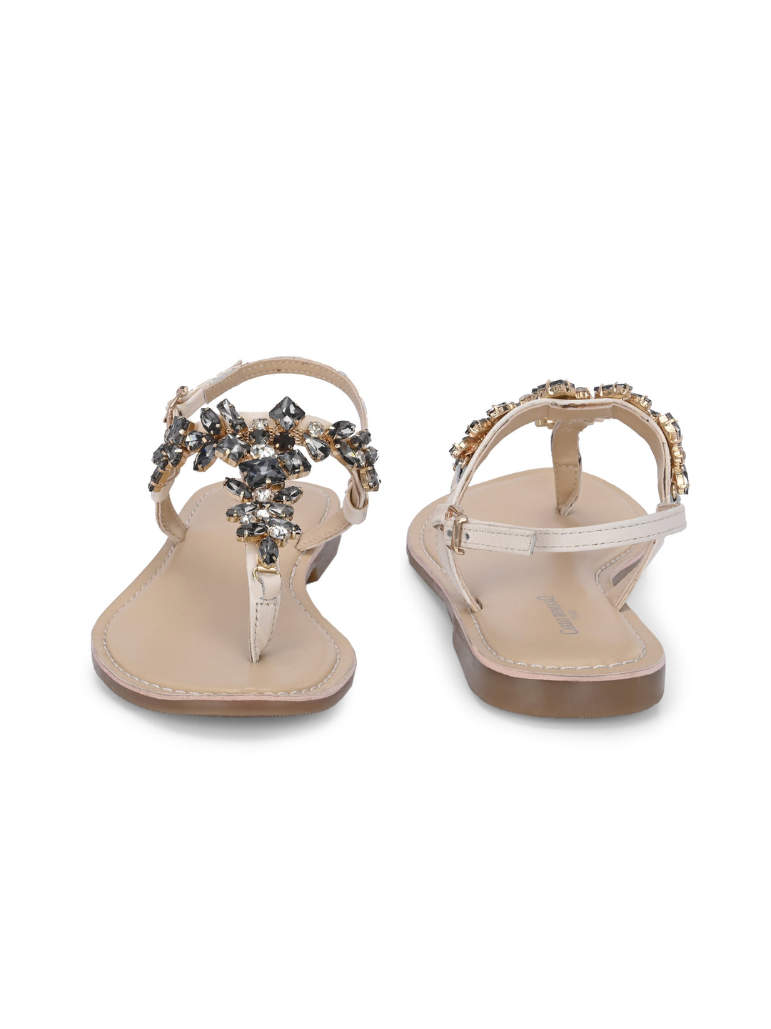 CARLO ROMANO GENUINE LEATHER FLAT STYLISH SANDAL FOR WOMEN