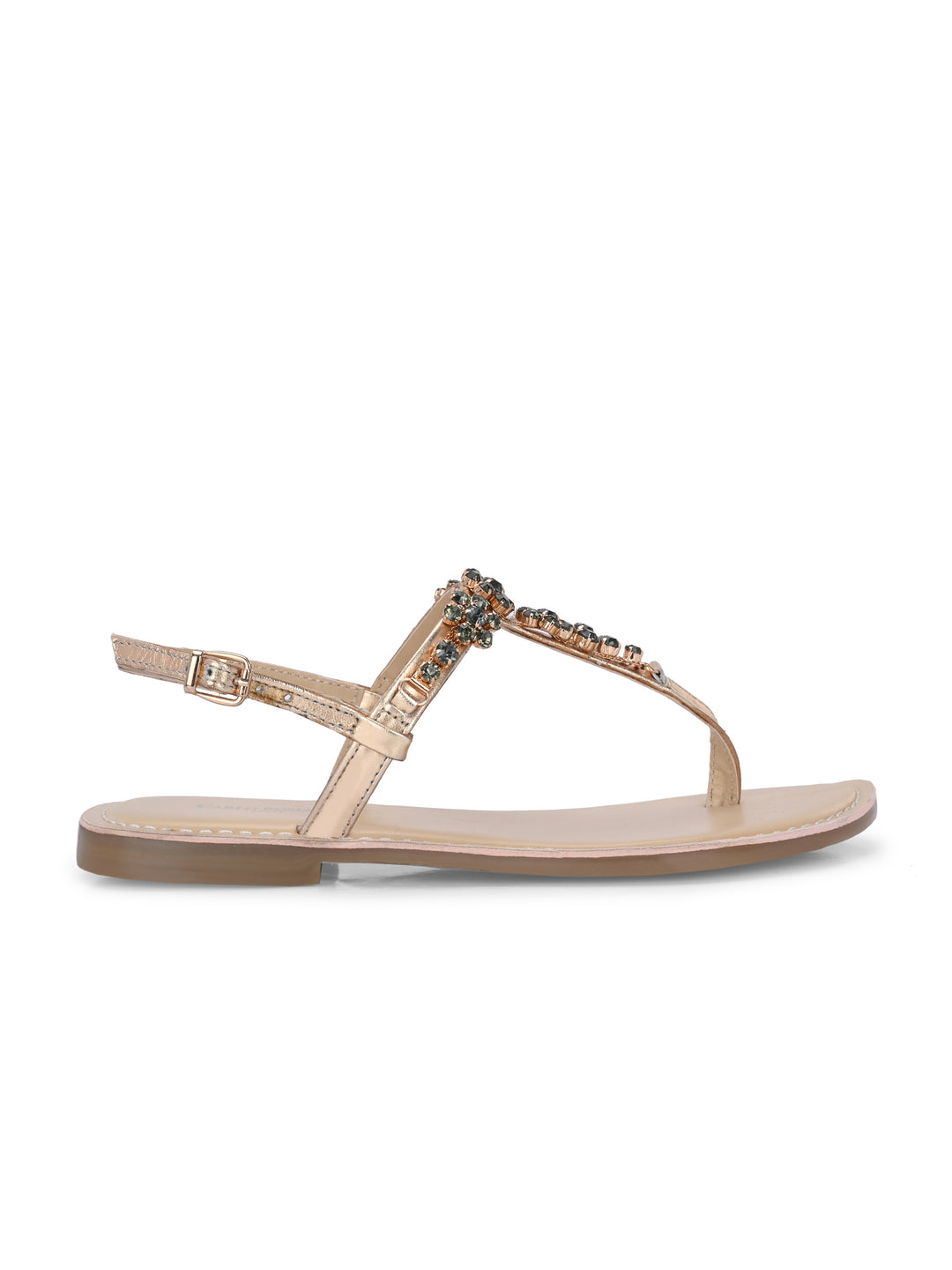 CARLO ROMANO GENUINE LEATHER FLAT STYLISH SANDAL FOR WOMEN