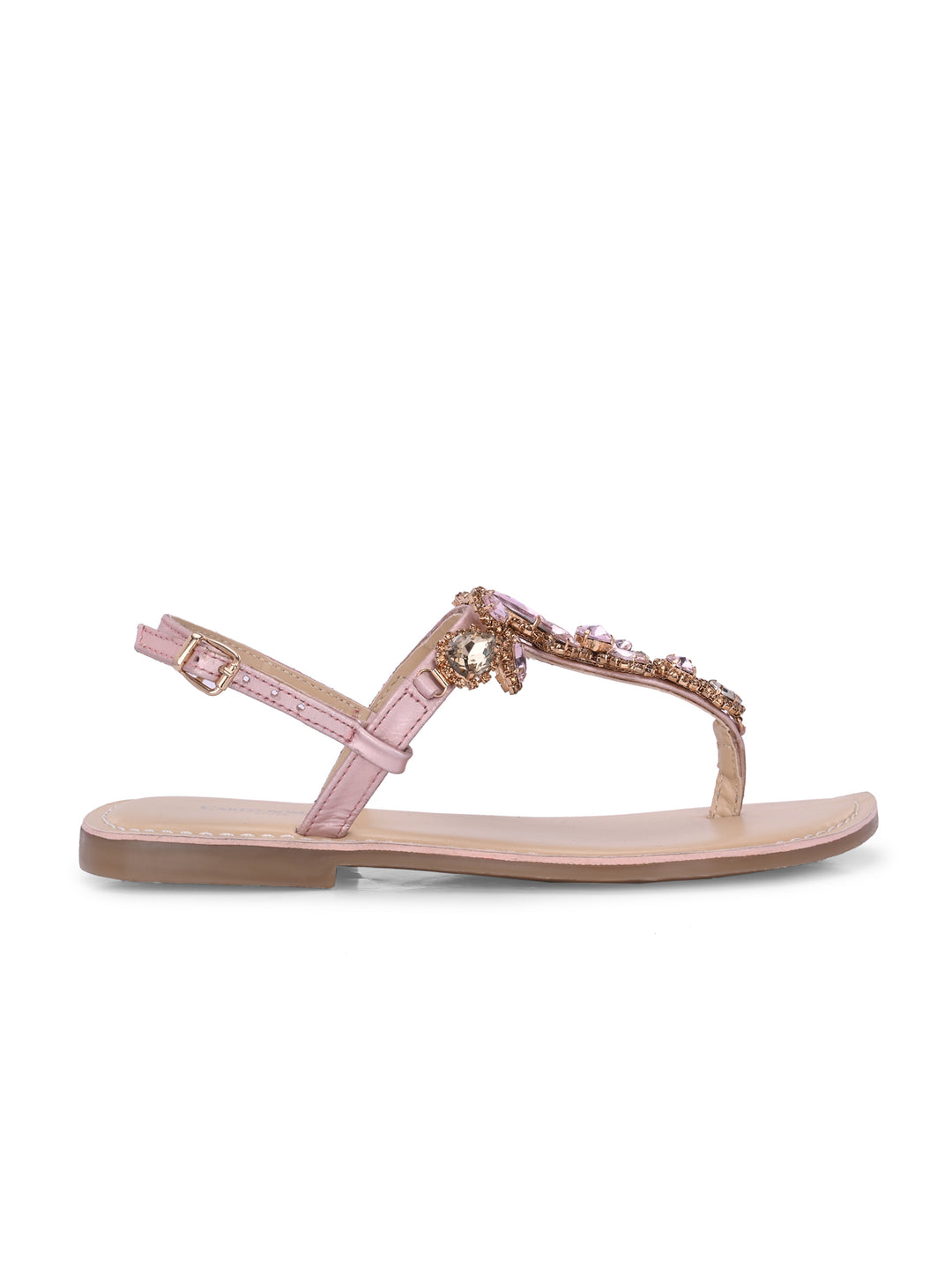 CARLO ROMANO GENUINE LEATHER FLAT STYLISH SANDAL FOR WOMEN