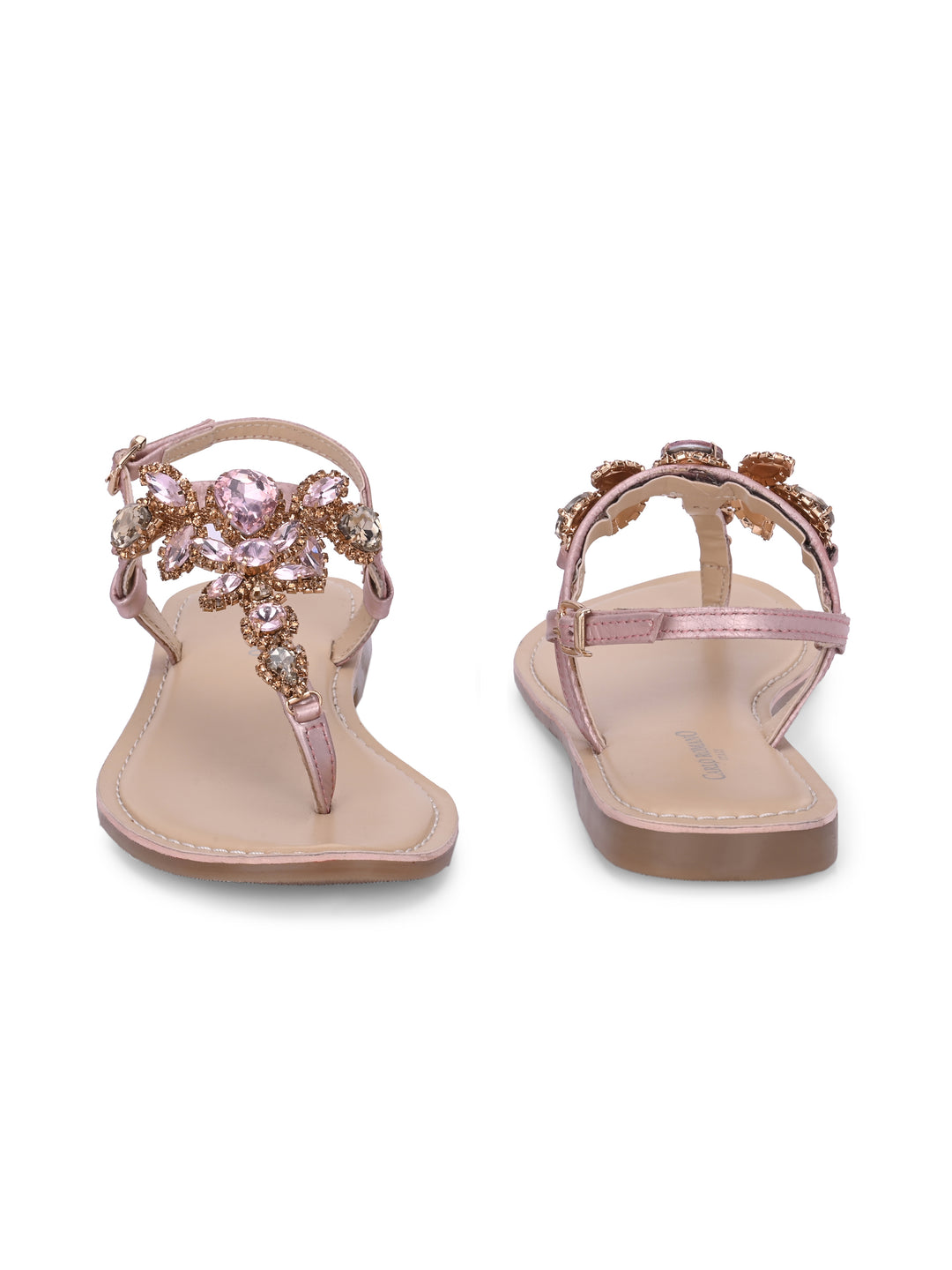 CARLO ROMANO GENUINE LEATHER FLAT STYLISH SANDAL FOR WOMEN