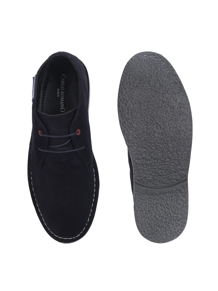 CARLO ROMANO BY WASAN NAVY BLUE COLOR LEATHER BOOT FOR MEN