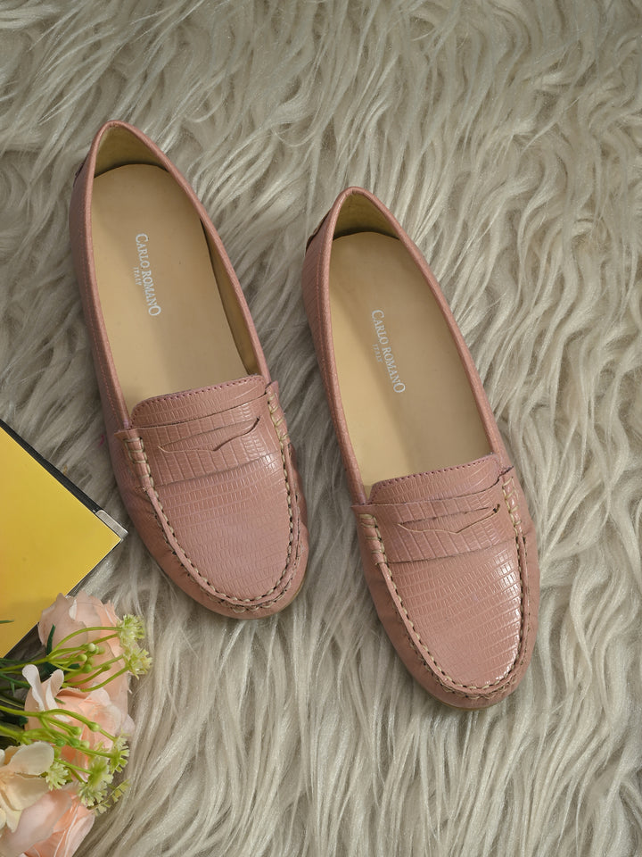 CARLO ROMANO BY WASAN VEGAN LEATHER LIZARD PRINT MOCCASIN FOR WOMEN