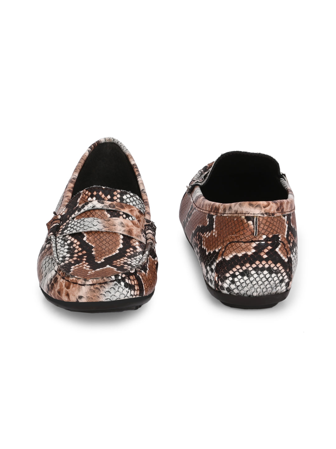 CARLO ROMANO BY WASAN MULTI COLOR VEGAN LEATHER SNAKE PRINT MOCCASIN FOR WOMEN