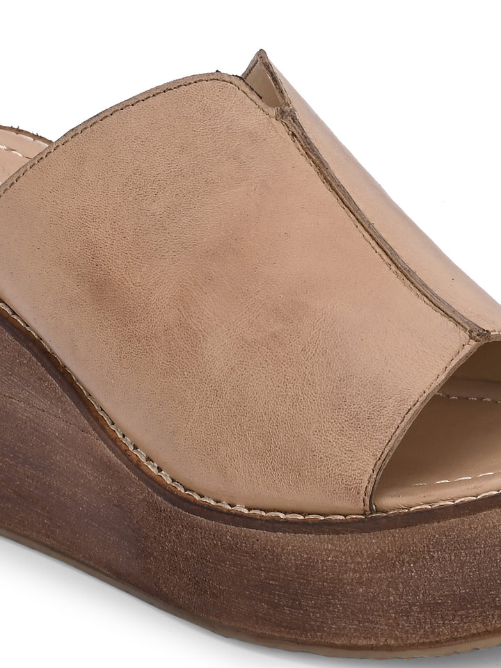 Women's Genuine Sheep Leather Ultra Light Weight High Heel Sandal