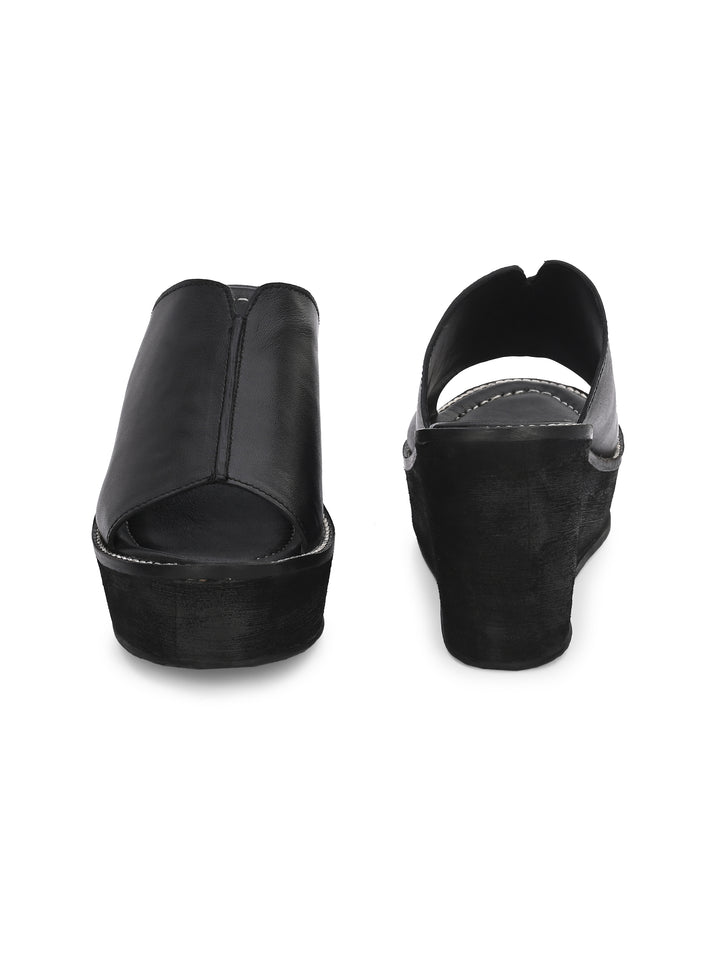 Women's Genuine Sheep Leather Ultra Light Weight High Heel Sandal