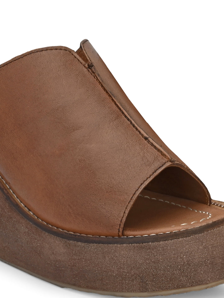 Women's Genuine Sheep Leather Ultra Light Weight High Heel Sandal