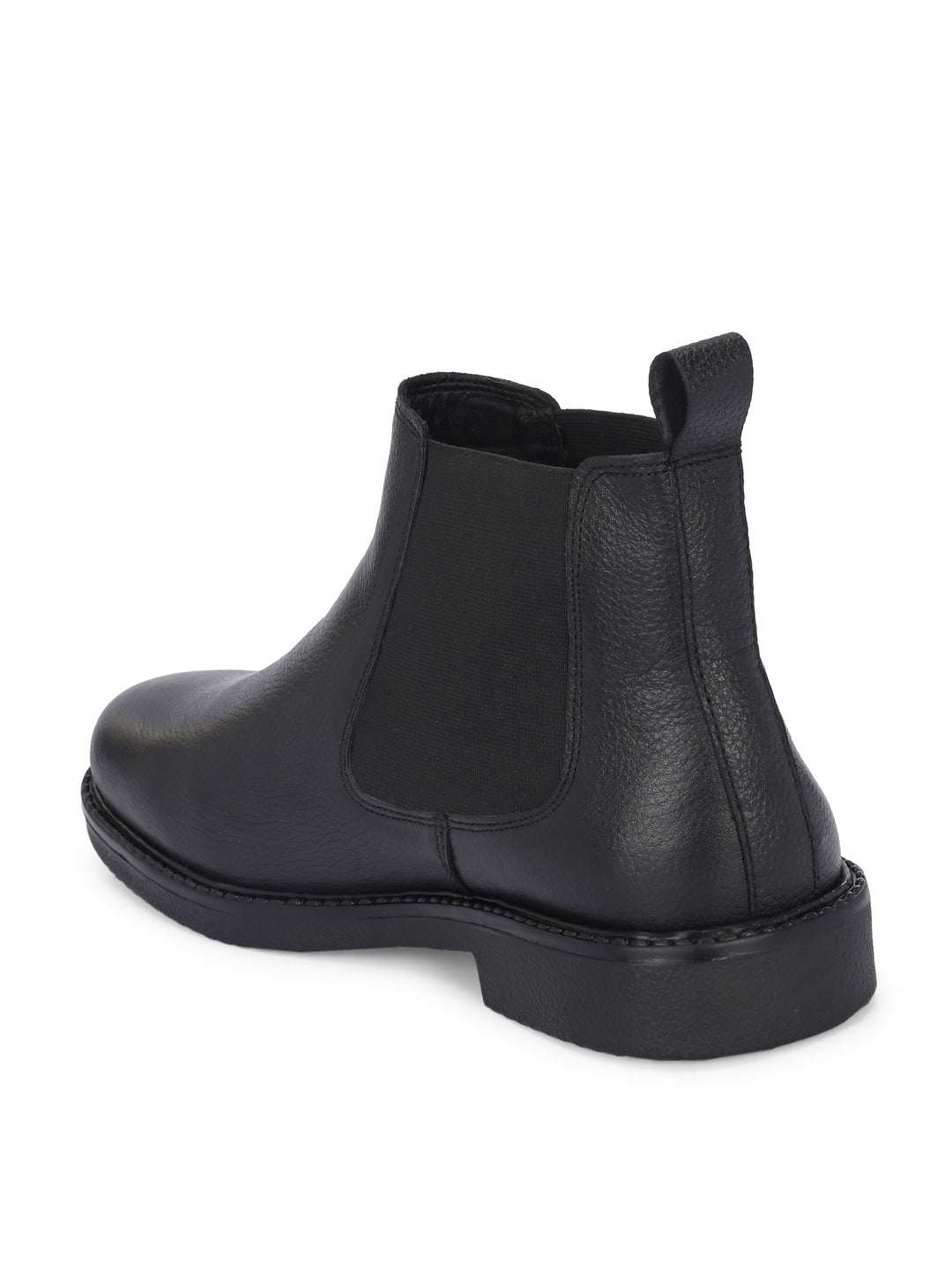 CARLO ROMANO BLACK COLOR BLACK GENUINE LEATHER SLIP-ONS ANKLE BOOT FOR MEN