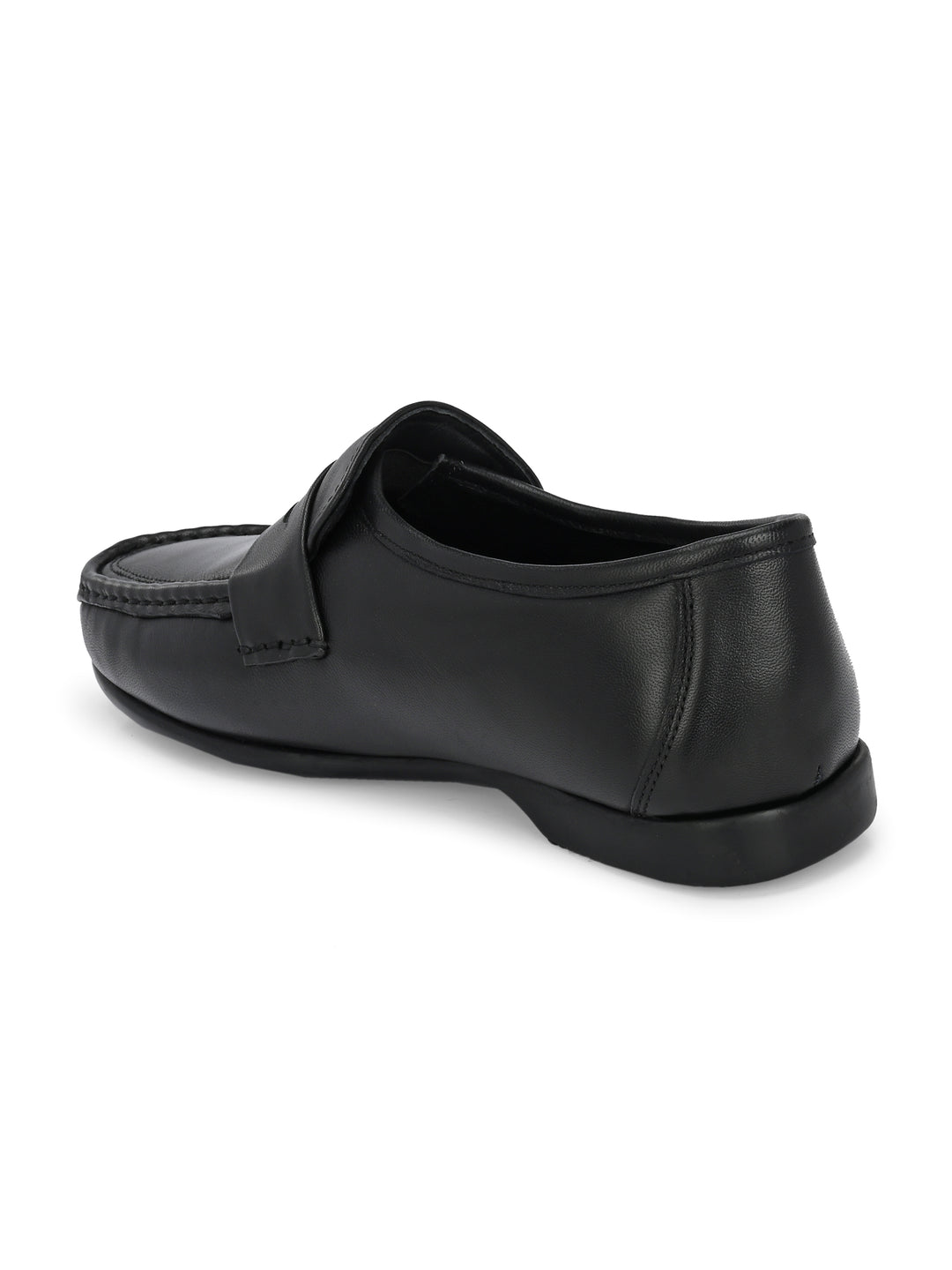 CARLO ROMANO  SHEEP LEATHER BLACK COLOR SLIP-ON MOCCASIN SHOE FOR MEN