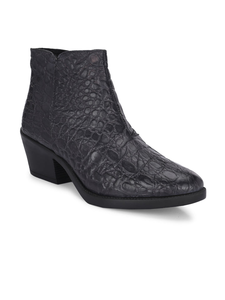 CARLO ROMANO PREMIUM ITALIAN RANGE CROCO PRINTED LEATHER ANKLE BOOT FOR WOMEN