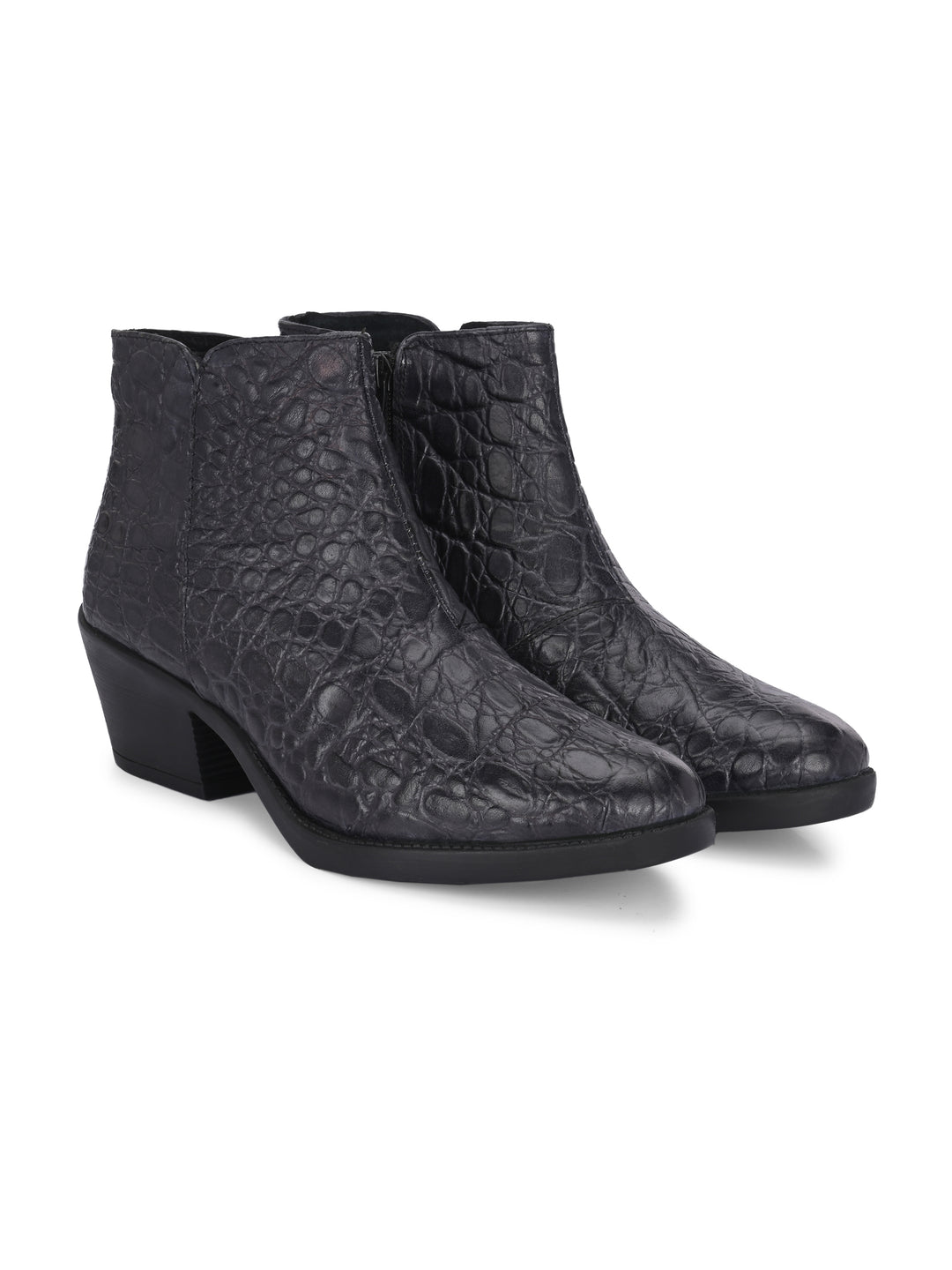 CARLO ROMANO PREMIUM ITALIAN RANGE CROCO PRINTED LEATHER ANKLE BOOT FOR WOMEN