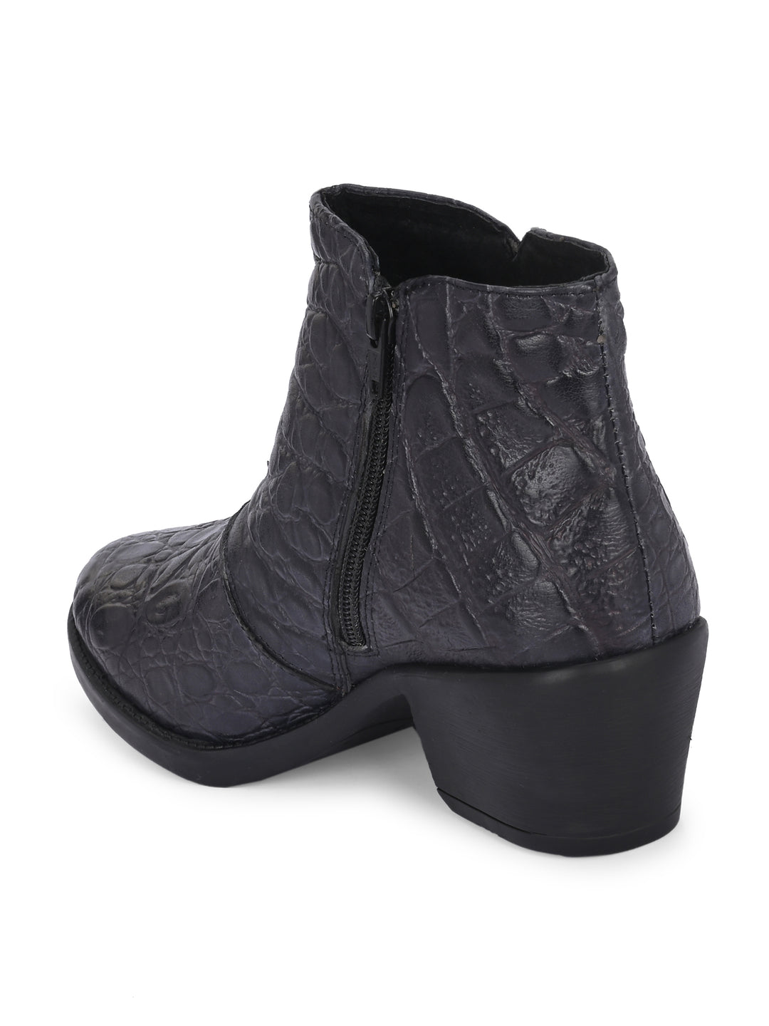 CARLO ROMANO PREMIUM ITALIAN RANGE CROCO PRINTED LEATHER ANKLE BOOT FOR WOMEN