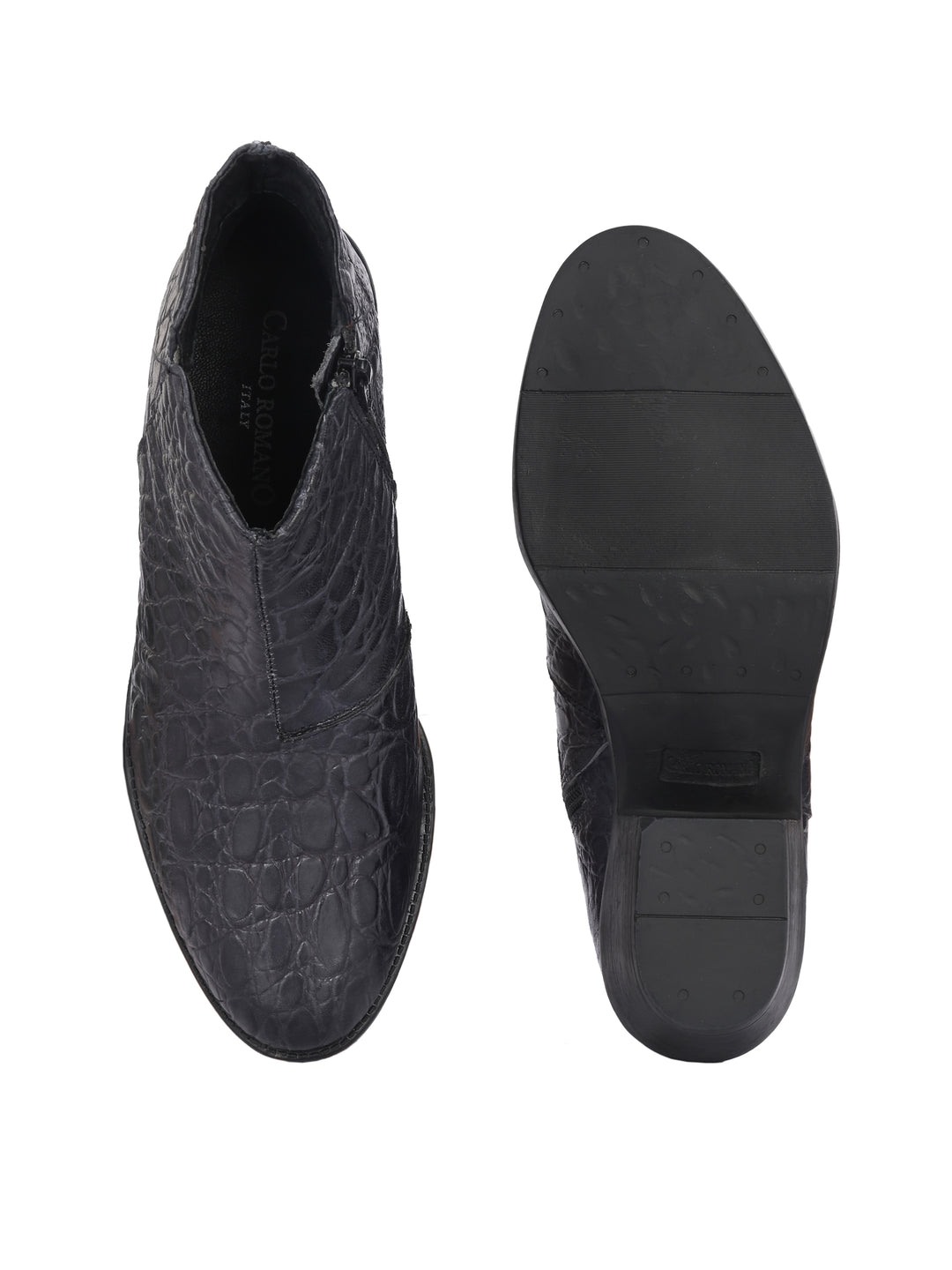 CARLO ROMANO PREMIUM ITALIAN RANGE CROCO PRINTED LEATHER ANKLE BOOT FOR WOMEN