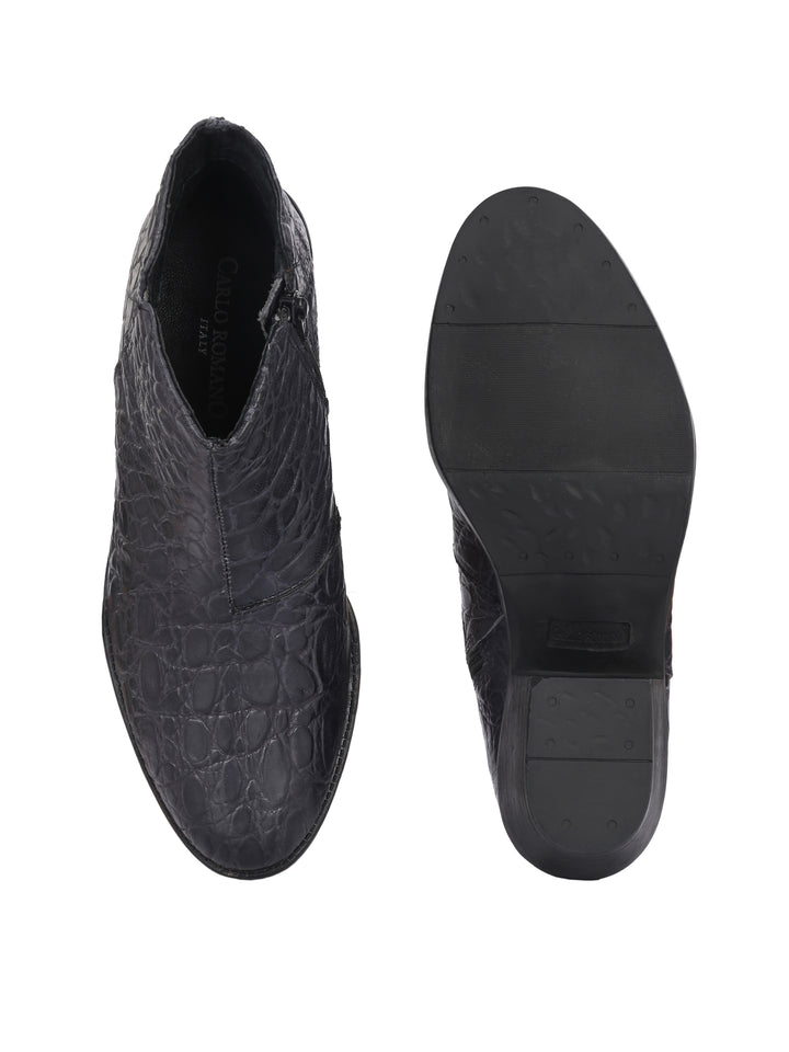 CARLO ROMANO PREMIUM ITALIAN RANGE CROCO PRINTED LEATHER ANKLE BOOT FOR WOMEN