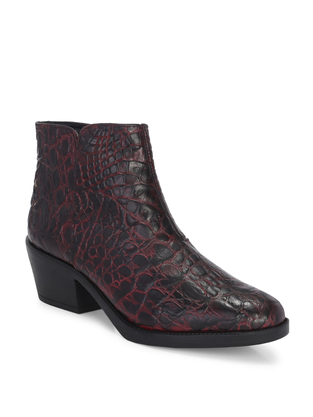 CARLO ROMANO PREMIUM ITALIAN RANGE CROCO PRINTED LEATHER ANKLE BOOT FOR WOMEN