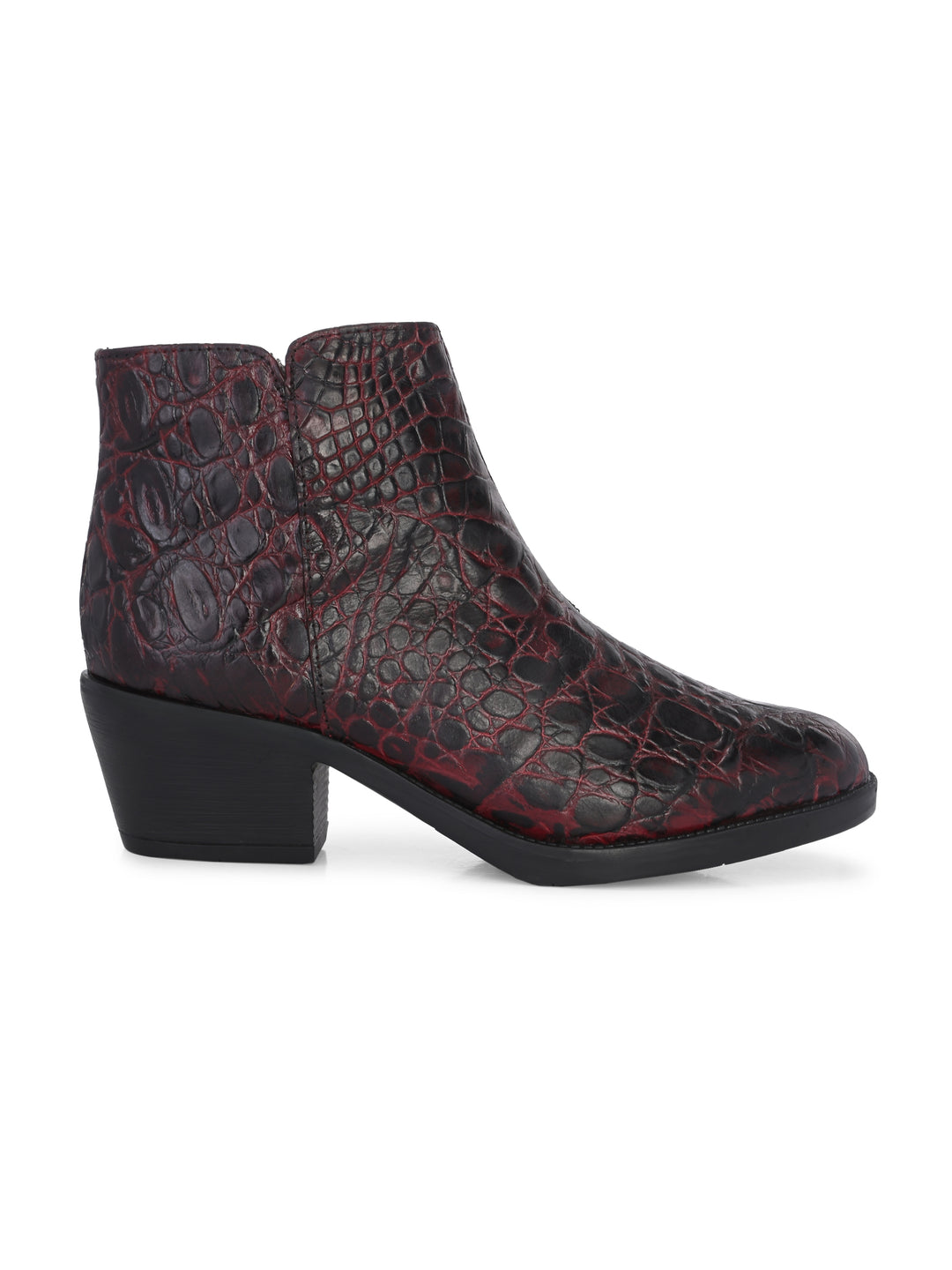 CARLO ROMANO PREMIUM ITALIAN RANGE CROCO PRINTED LEATHER ANKLE BOOT FOR WOMEN
