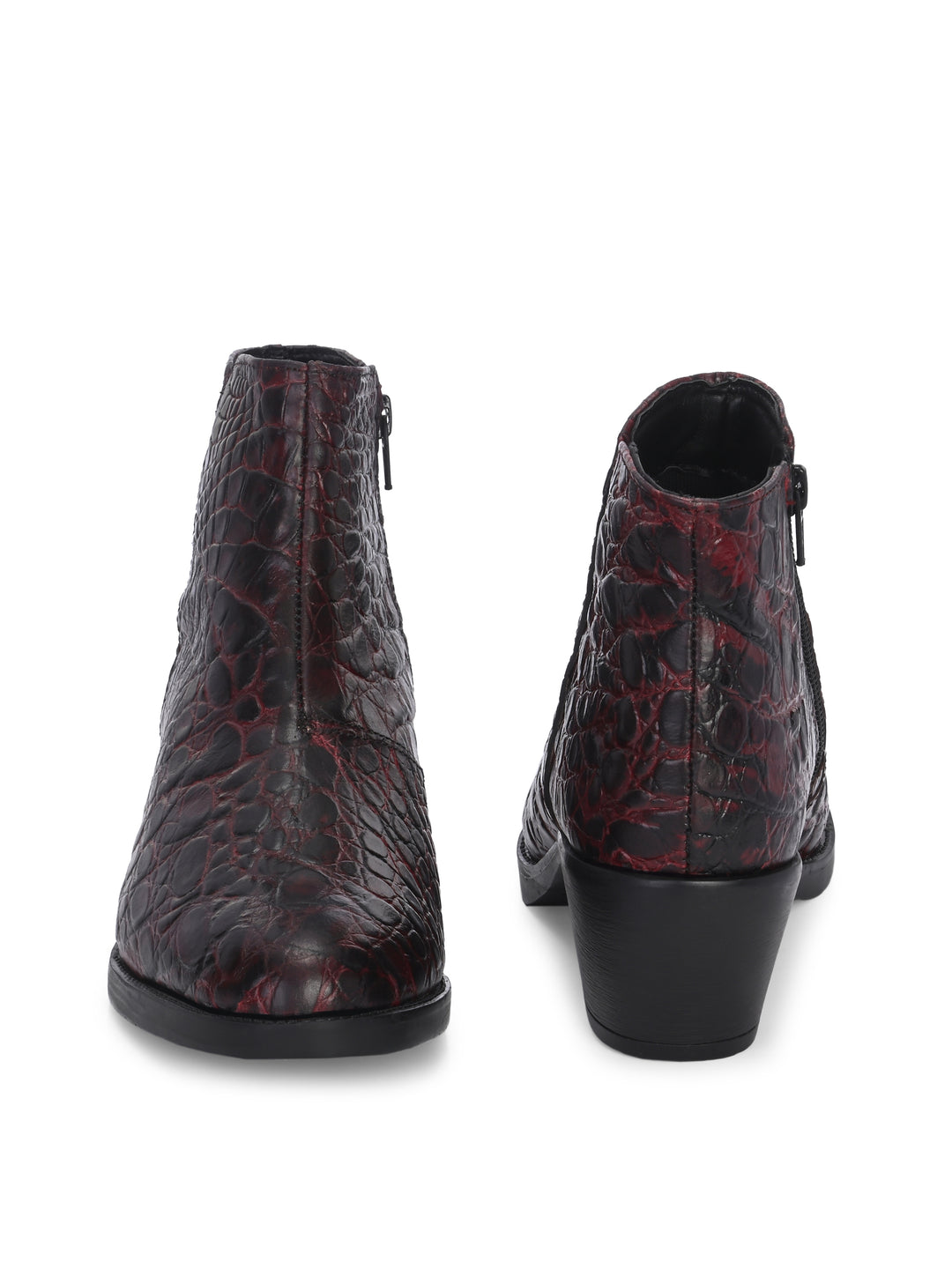 CARLO ROMANO PREMIUM ITALIAN RANGE CROCO PRINTED LEATHER ANKLE BOOT FOR WOMEN