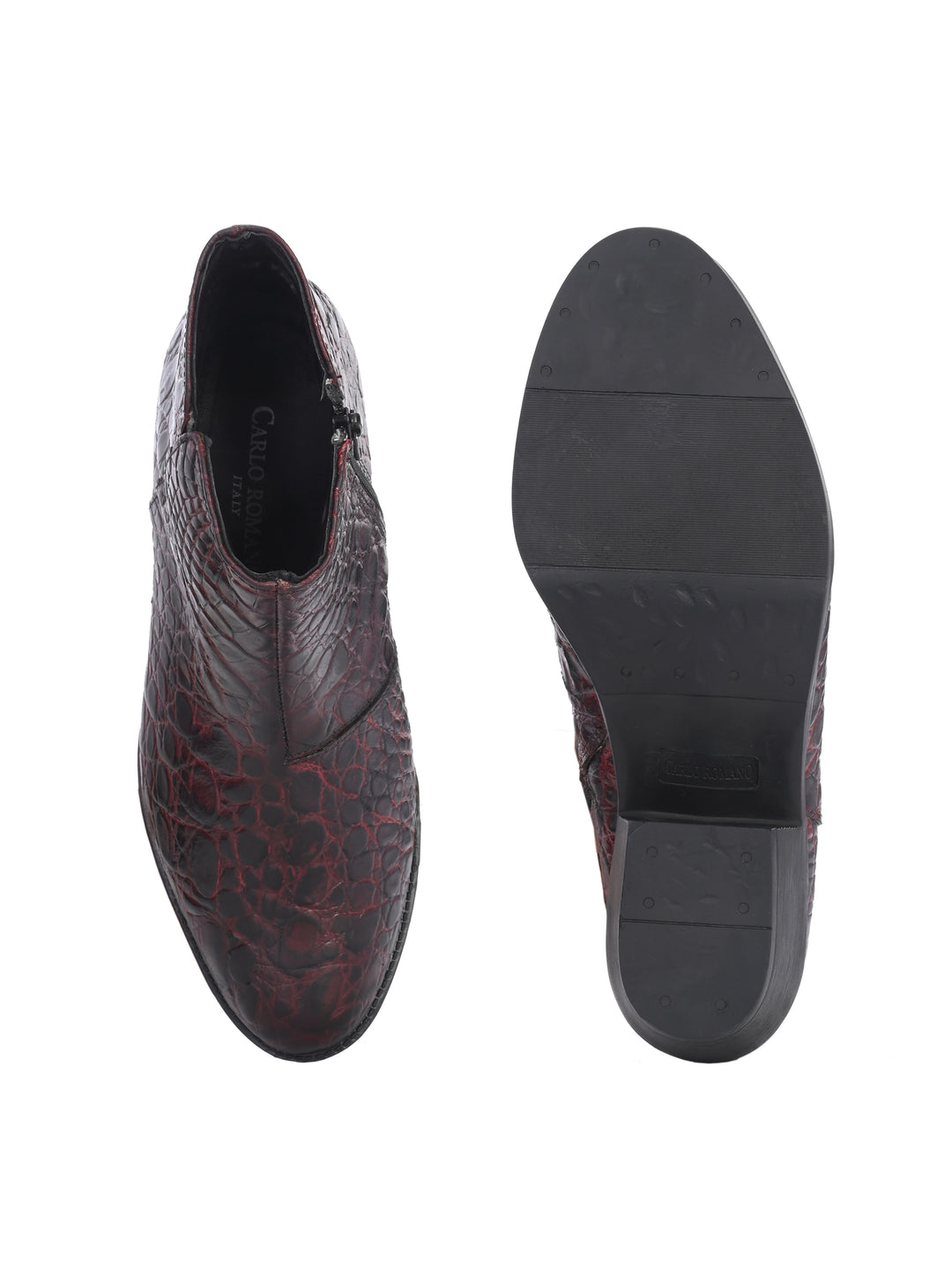 CARLO ROMANO PREMIUM ITALIAN RANGE CROCO PRINTED LEATHER ANKLE BOOT FOR WOMEN