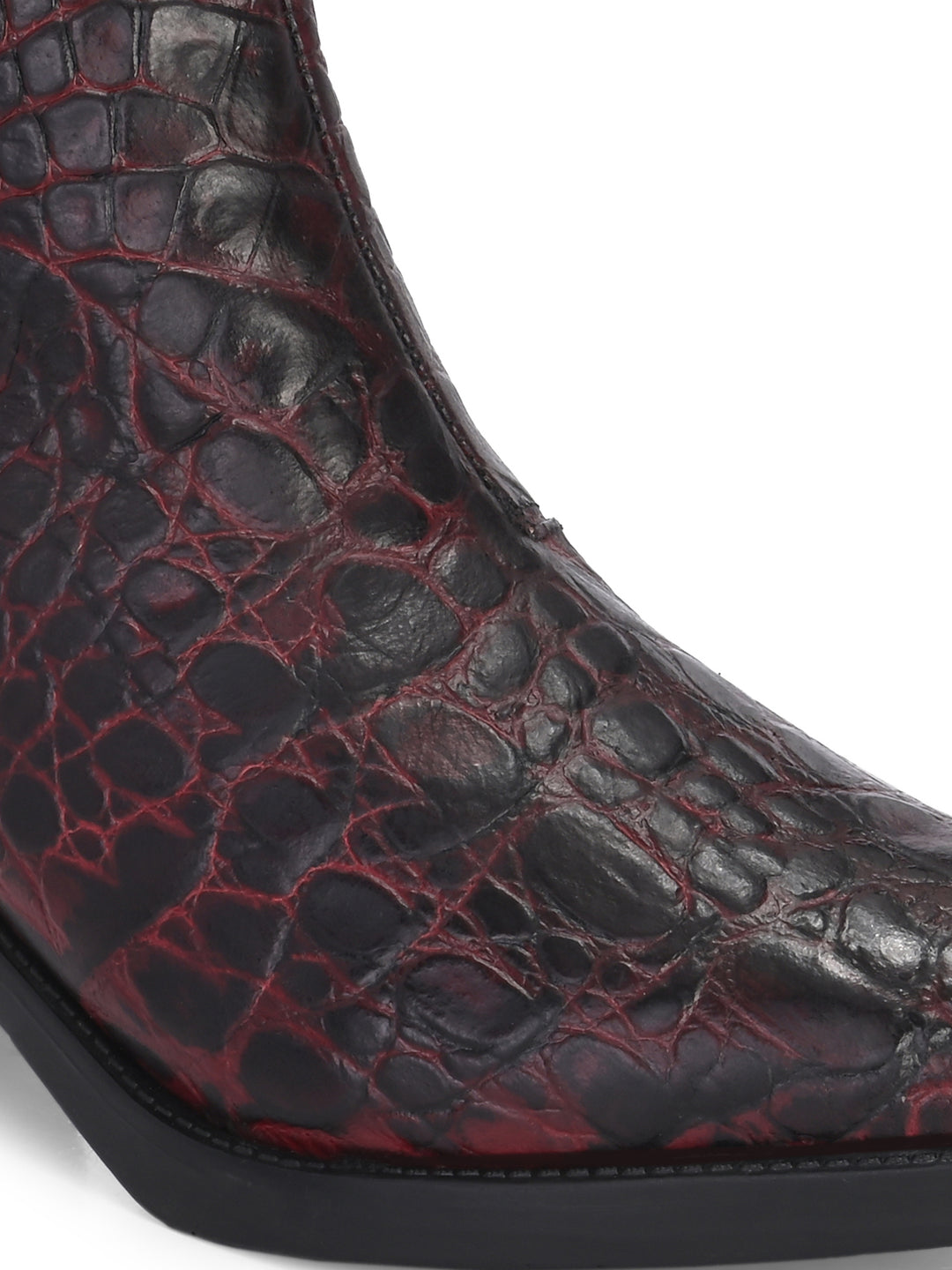 CARLO ROMANO PREMIUM ITALIAN RANGE CROCO PRINTED LEATHER ANKLE BOOT FOR WOMEN