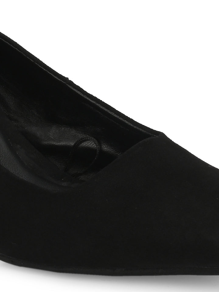 CARLO ROMANO SUEDE LEATHER BLACK COLOR WITH MULTI COLOR INTERCHANGEABLE HEELS BELLY  FOR WOMEN