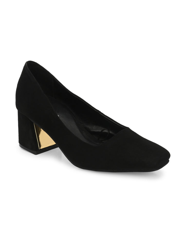 CARLO ROMANO SUEDE LEATHER BLACK COLOR WITH MULTI COLOR INTERCHANGEABLE HEELS BELLY  FOR WOMEN