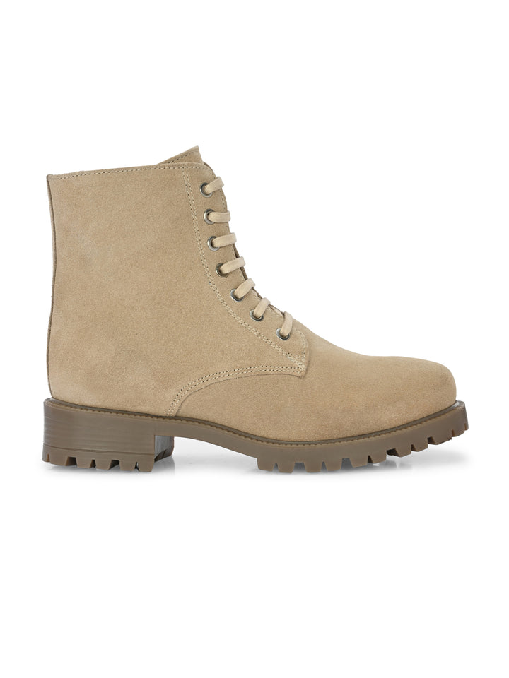 CARLO ROMANO BY WASAN SUEDE LEATHER LACE-UPS WITH ZIP  STYLISH ANKLE BOOT FOR WOMEN