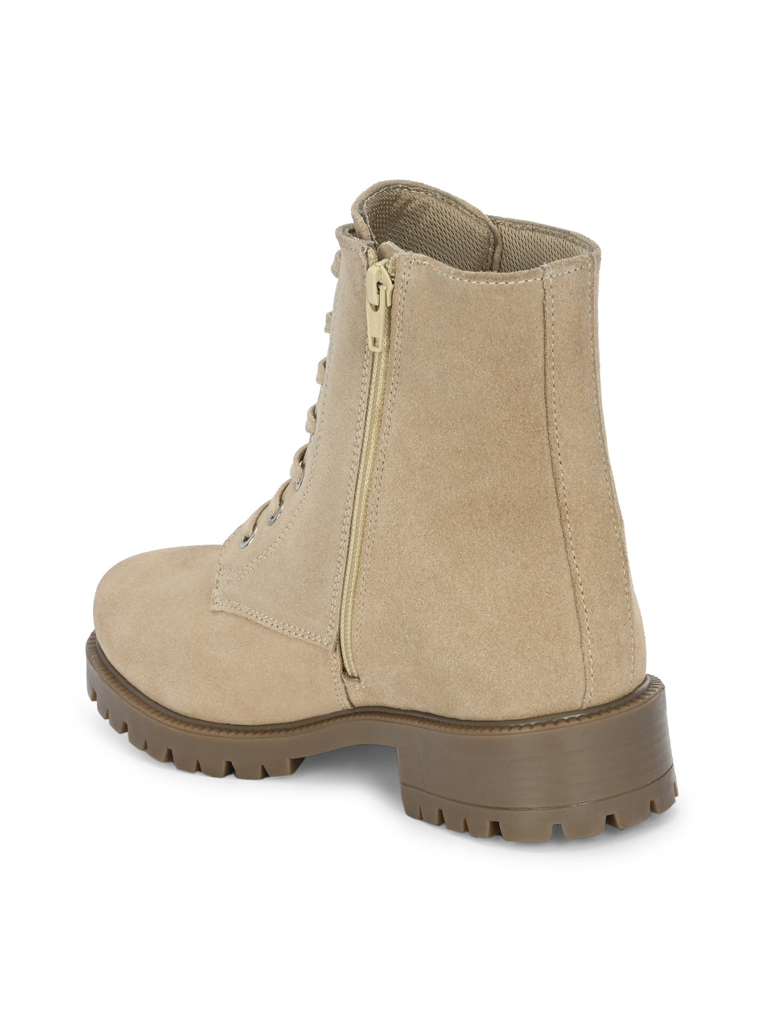 CARLO ROMANO BY WASAN SUEDE LEATHER LACE-UPS WITH ZIP  STYLISH ANKLE BOOT FOR WOMEN