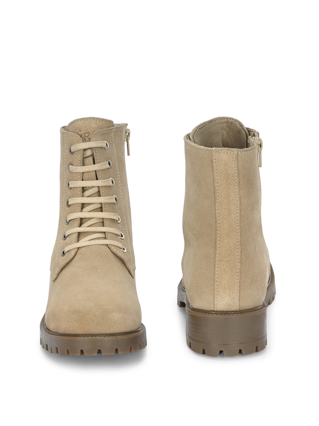 CARLO ROMANO BY WASAN SUEDE LEATHER LACE-UPS WITH ZIP  STYLISH ANKLE BOOT FOR WOMEN