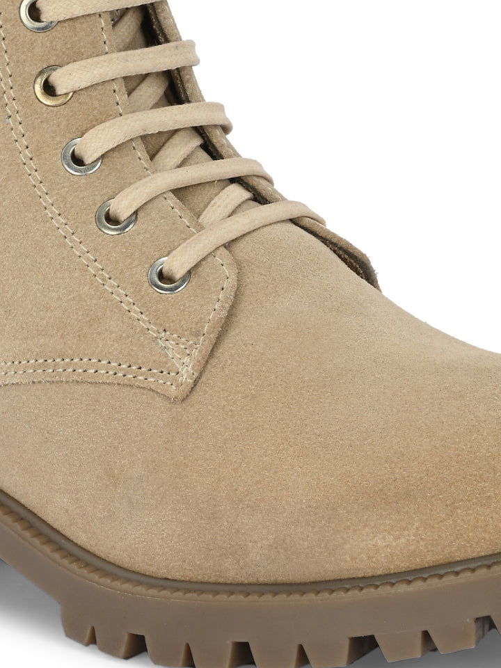 CARLO ROMANO BY WASAN SUEDE LEATHER LACE-UPS WITH ZIP  STYLISH ANKLE BOOT FOR WOMEN