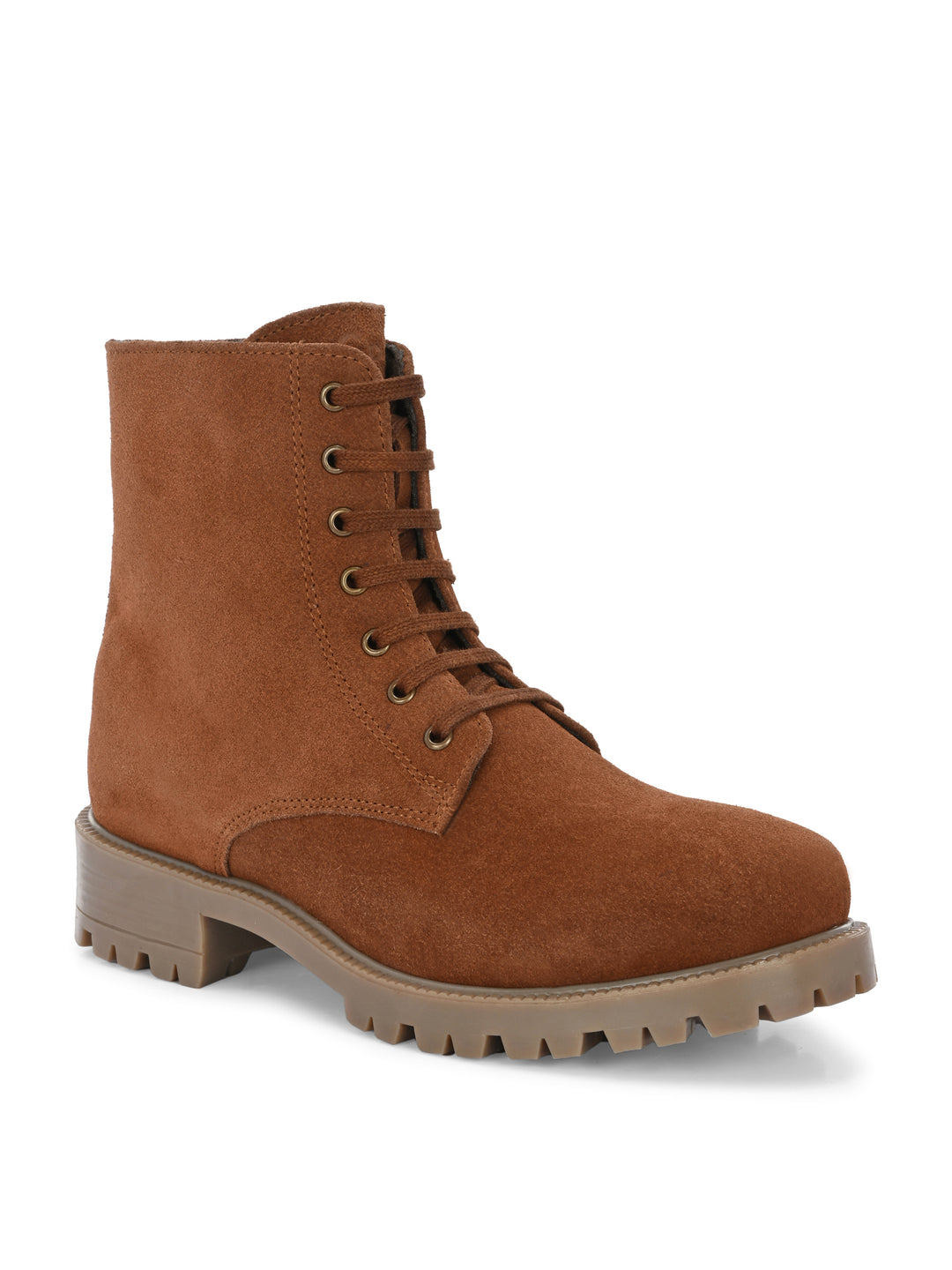 CARLO ROMANO BY WASAN SUEDE LEATHER LACE-UPS WITH ZIP  STYLISH ANKLE BOOT FOR WOMEN